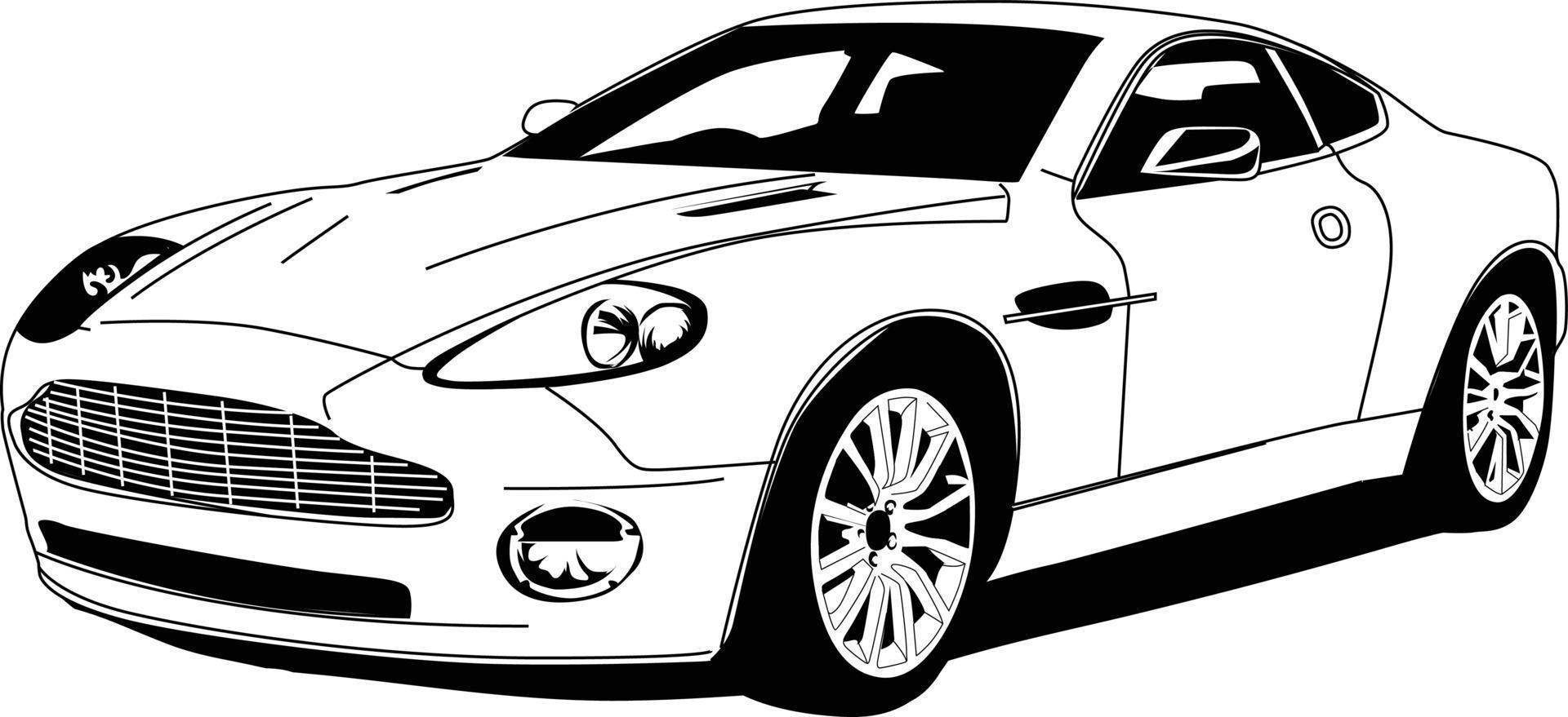 silueta, ilustración, de, aston martin, coche vector