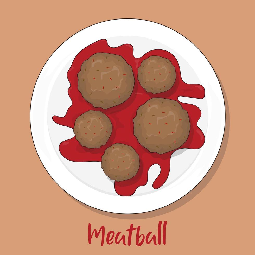 Delicious meatball illustration in vector design