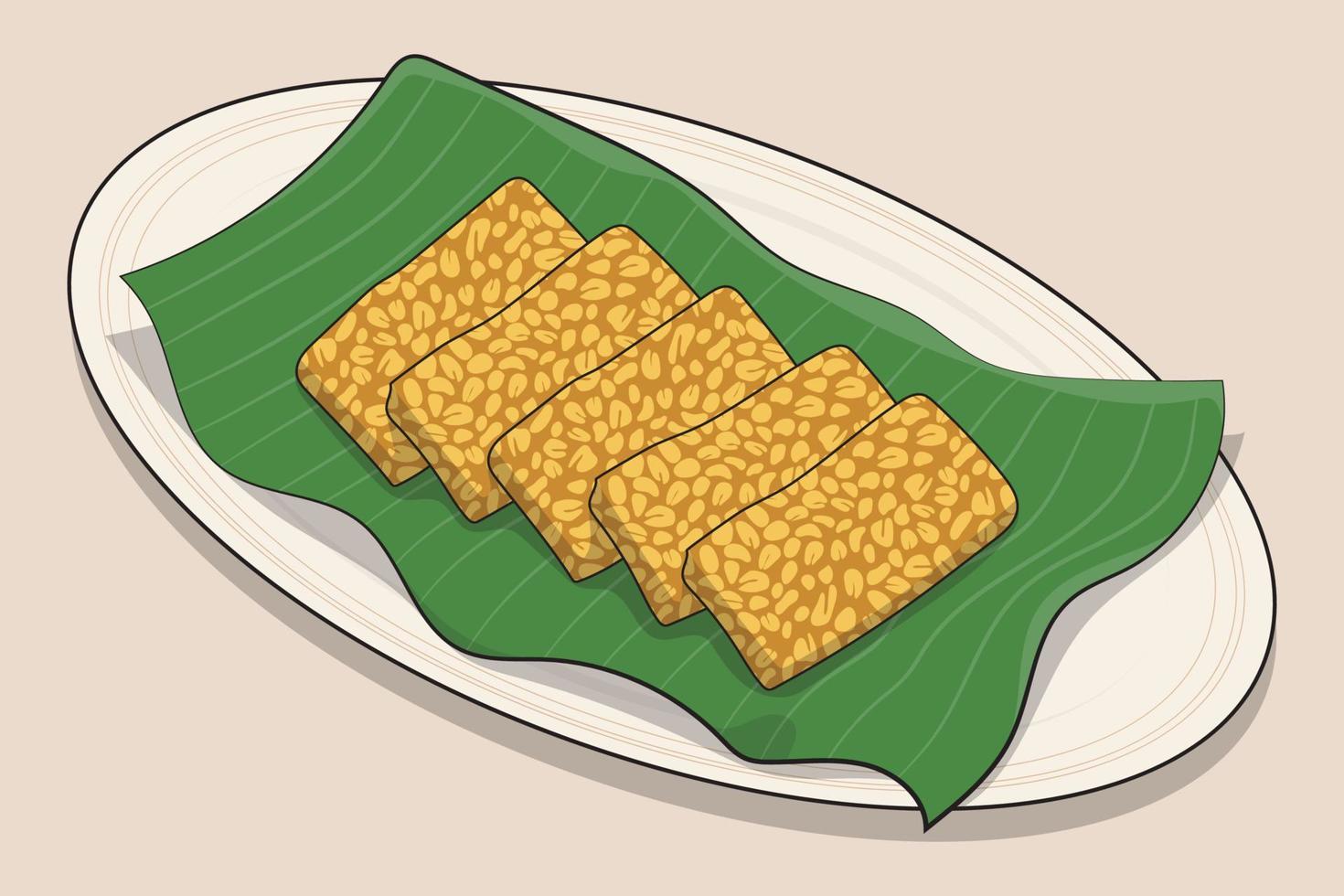 Soy tempeh illustration in vector design