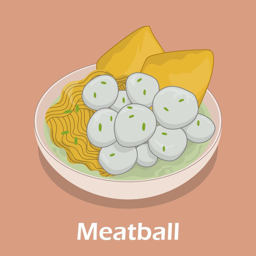 Delicious meatball illustration in vector design