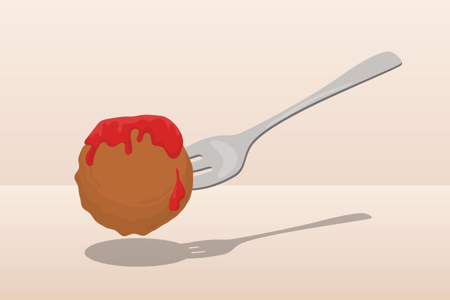 Delicious meatball illustration in vector design