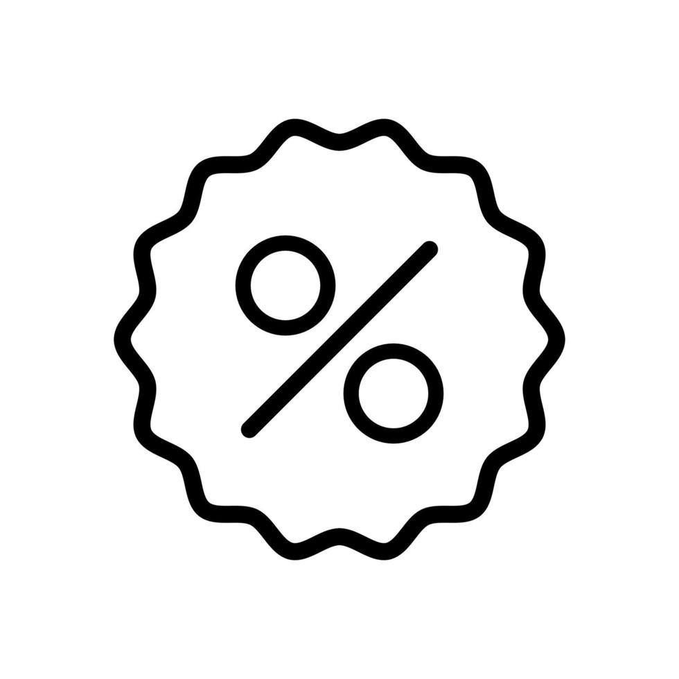Percent discount icon in line style design isolated on white background. Editable stroke. vector