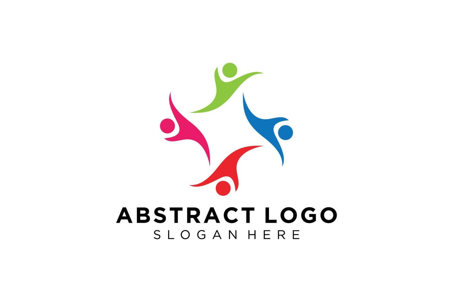 colección de logotipos de personas y familias abstractas vectoriales, iconos de personas, plantilla de logotipo de salud, símbolo de cuidado. vector