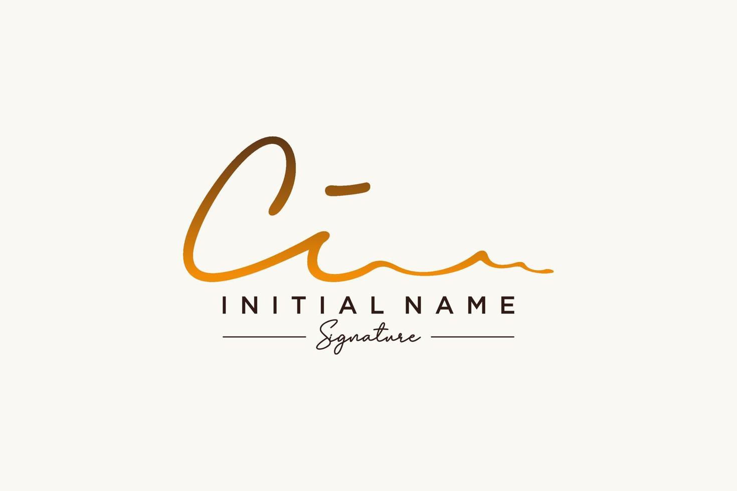 Initial CI signature logo template vector. Hand drawn Calligraphy lettering Vector illustration.