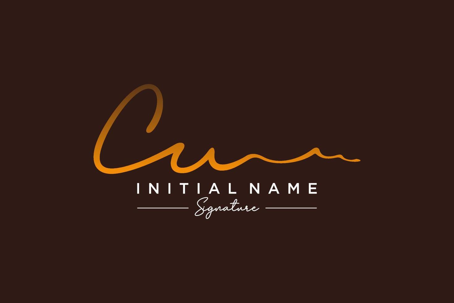 Initial CU signature logo template vector. Hand drawn Calligraphy lettering Vector illustration.