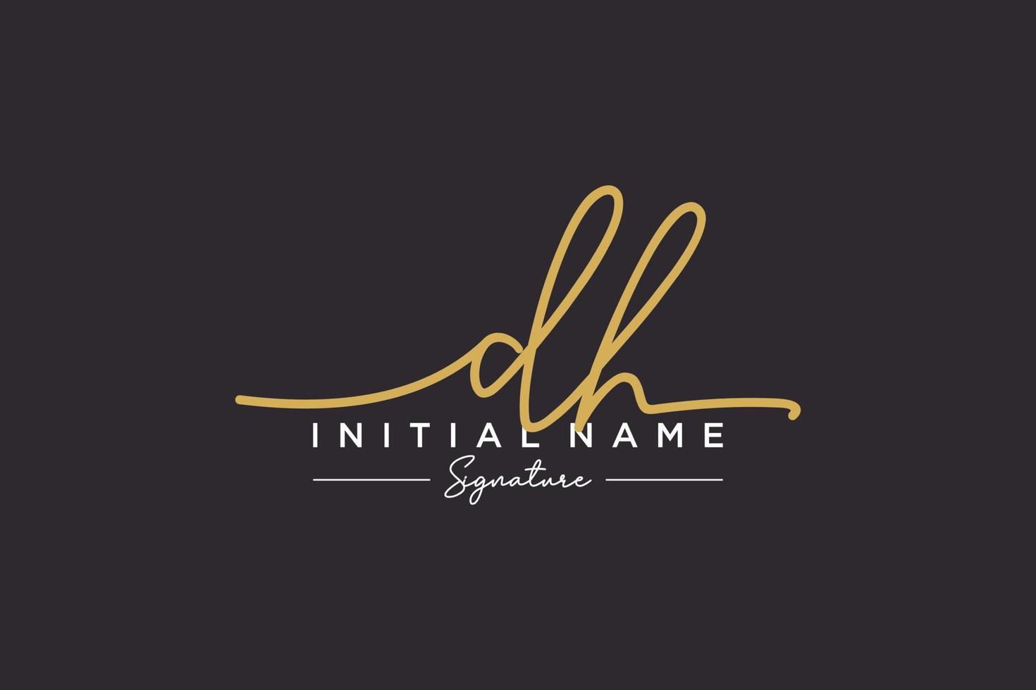 Initial DH signature logo template vector. Hand drawn Calligraphy lettering Vector illustration.