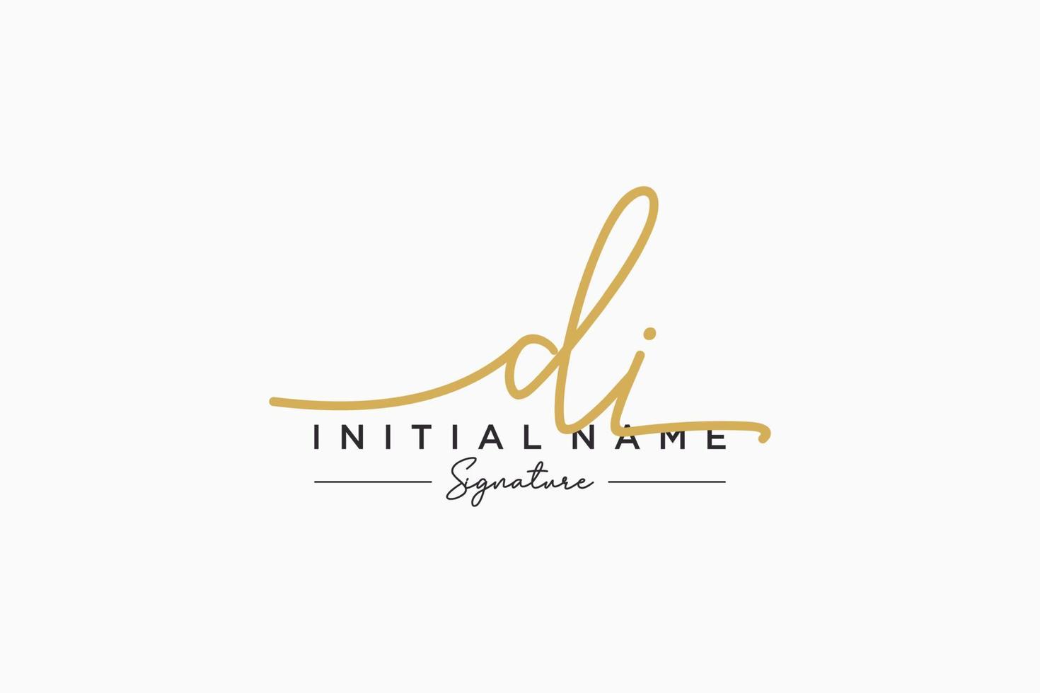 Initial DI signature logo template vector. Hand drawn Calligraphy lettering Vector illustration.