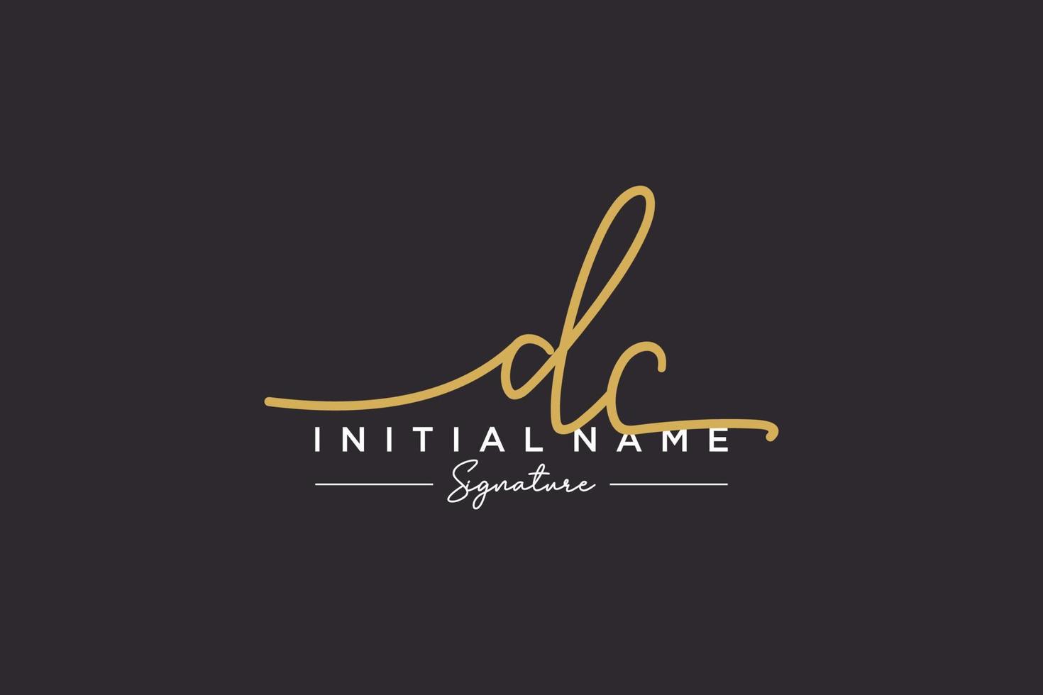 Initial DC signature logo template vector. Hand drawn Calligraphy lettering Vector illustration.