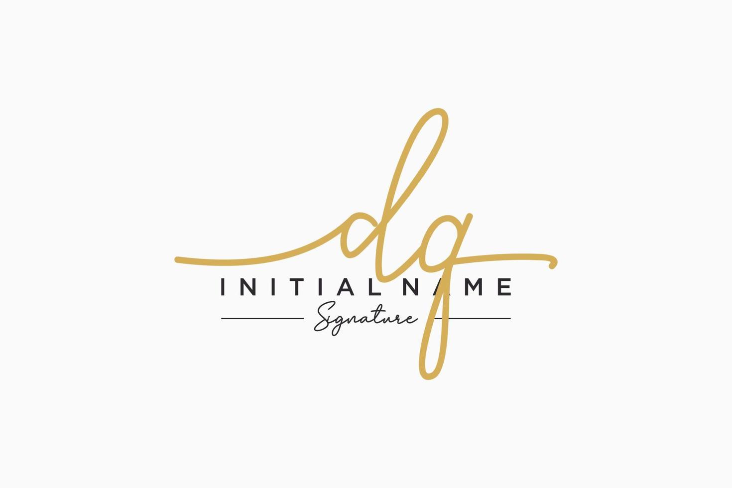 Initial DQ signature logo template vector. Hand drawn Calligraphy lettering Vector illustration.