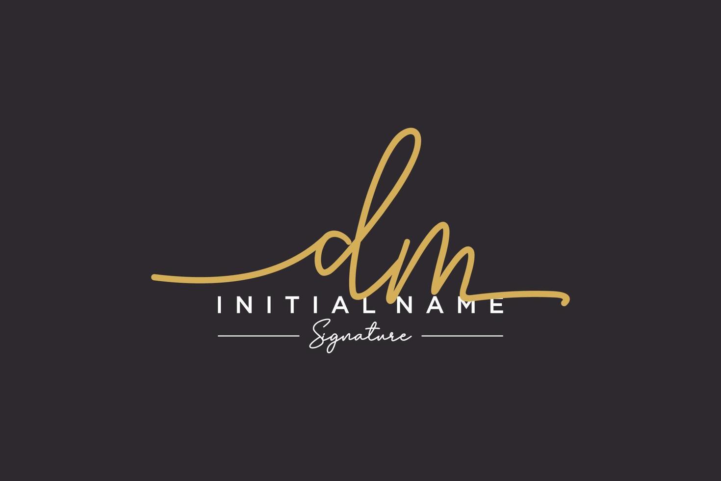 Initial DM signature logo template vector. Hand drawn Calligraphy lettering Vector illustration.