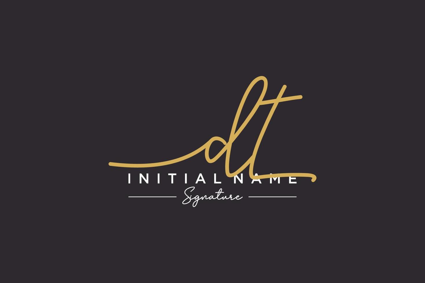 Initial DT signature logo template vector. Hand drawn Calligraphy lettering Vector illustration.