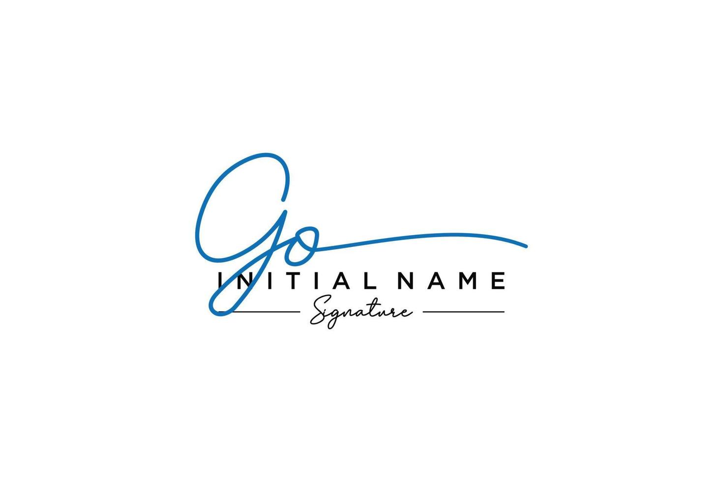 Initial GO signature logo template vector. Hand drawn Calligraphy lettering Vector illustration.