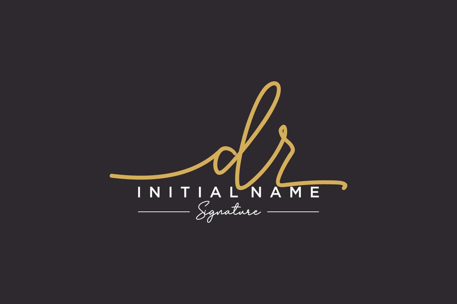 Initial DR signature logo template vector. Hand drawn Calligraphy lettering Vector illustration.