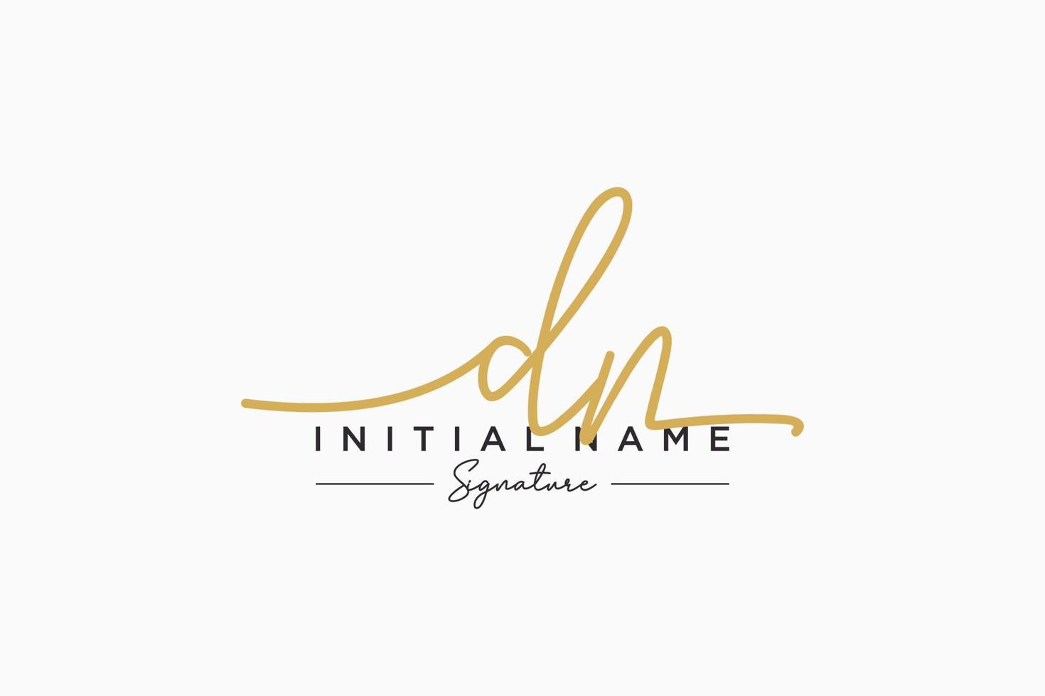 Initial DN signature logo template vector. Hand drawn Calligraphy lettering Vector illustration.