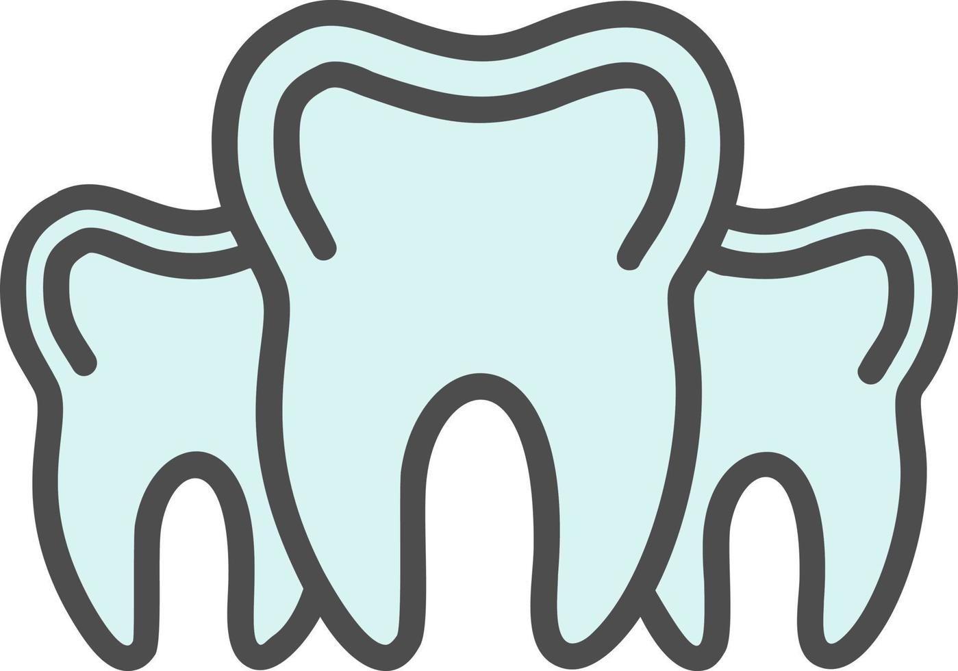 icono de vector de múltiples dientes