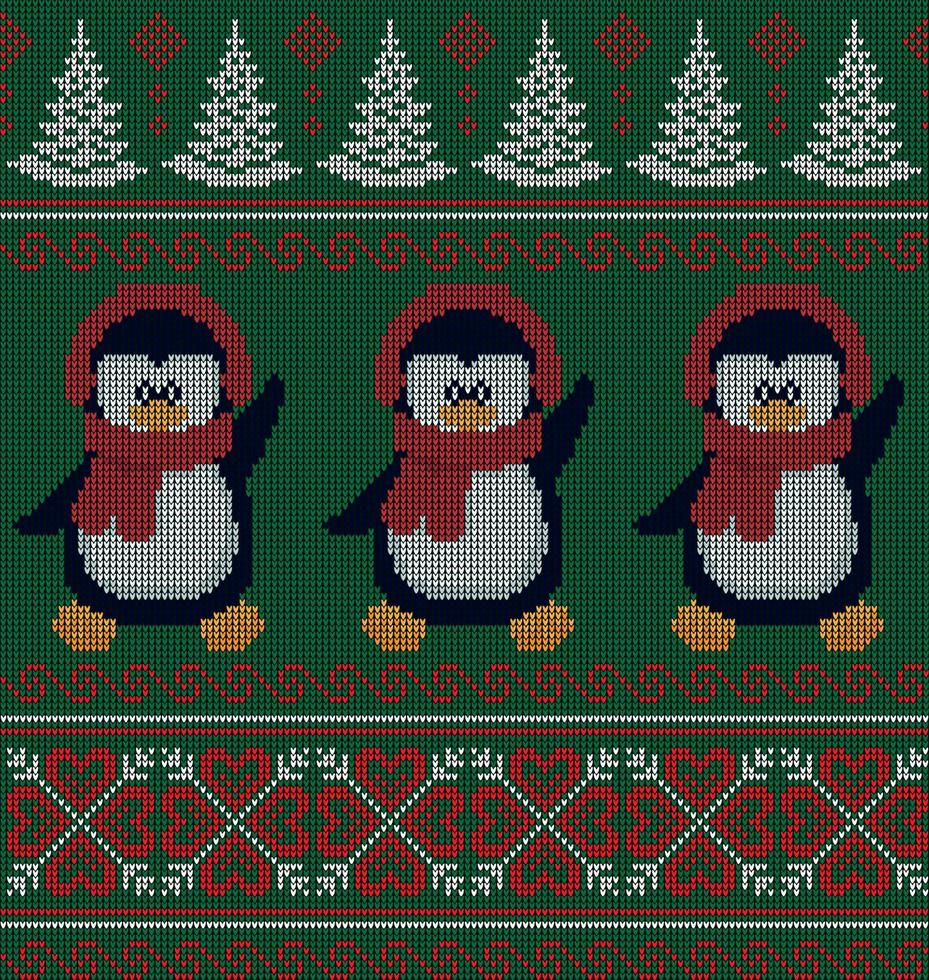 Knitted Christmas and New Year pattern esp 10 vector