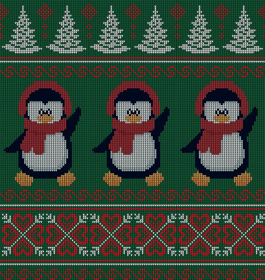 Knitted Christmas and New Year pattern esp 10 vector