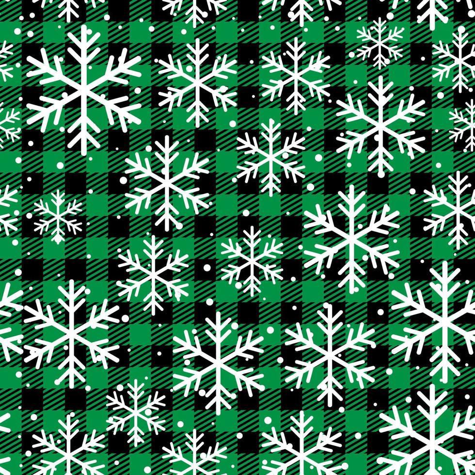 Christmas and New Year pattern at Buffalo Plaid. Festive background for design and print vector