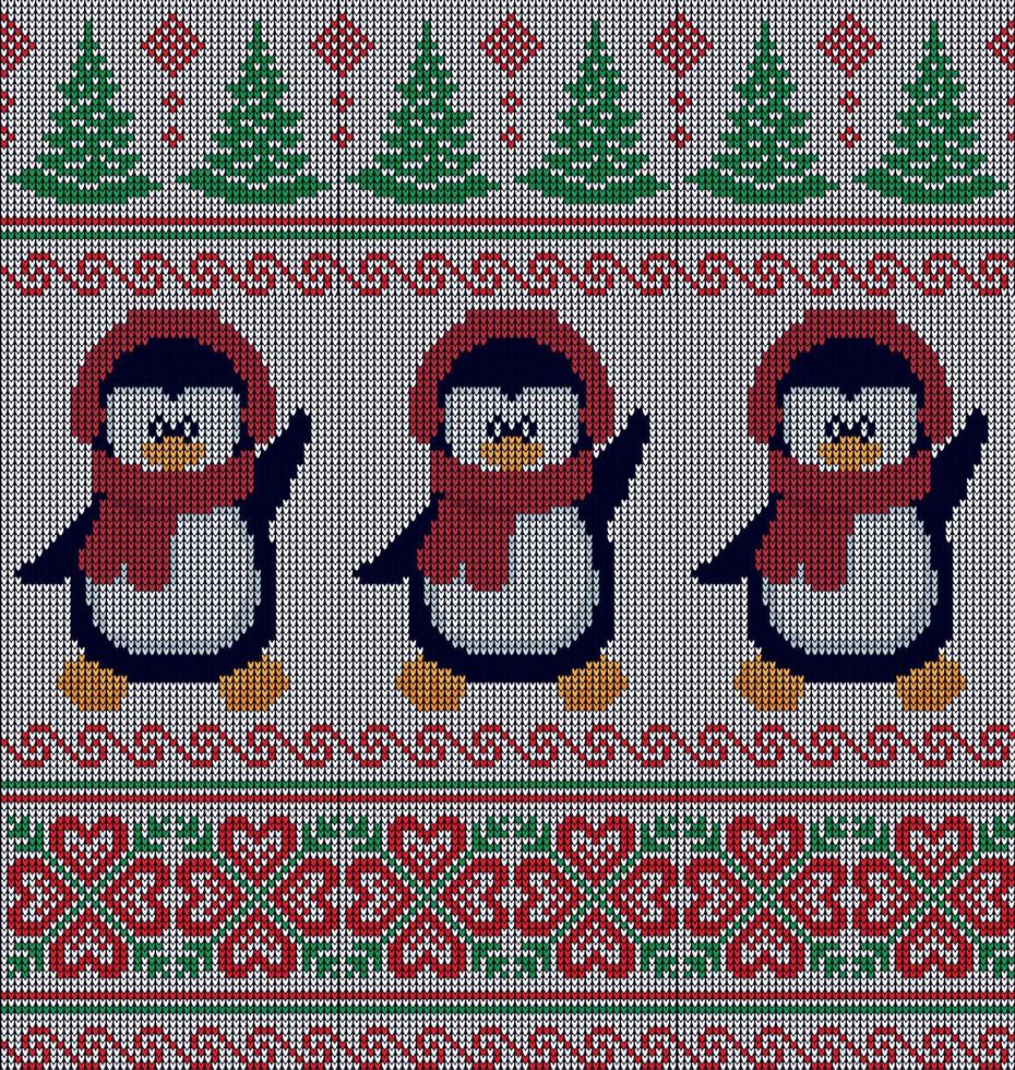 Knitted Christmas and New Year pattern esp 10 vector