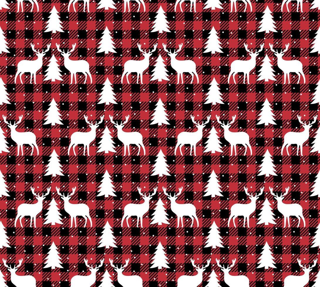 buffalo plaid christmas jingle bells en el fondo de la página de música. patrón festivo sin fisuras. ilustración vectorial vector