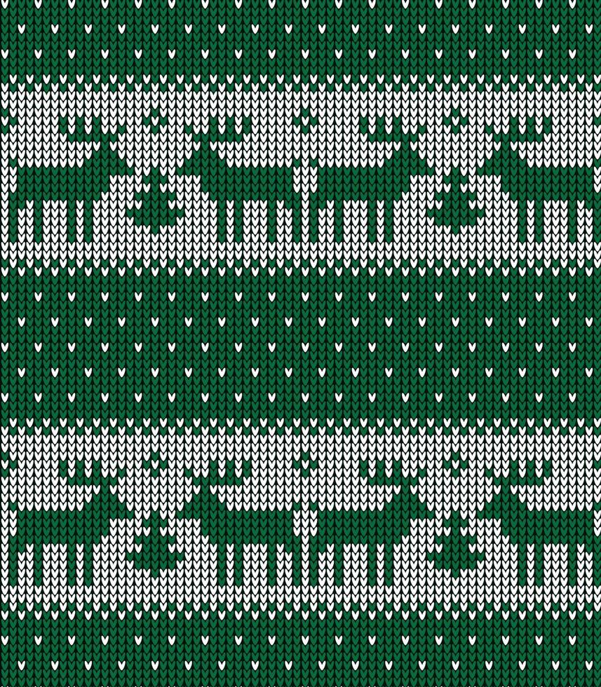 Knitted Christmas and New Year pattern vector