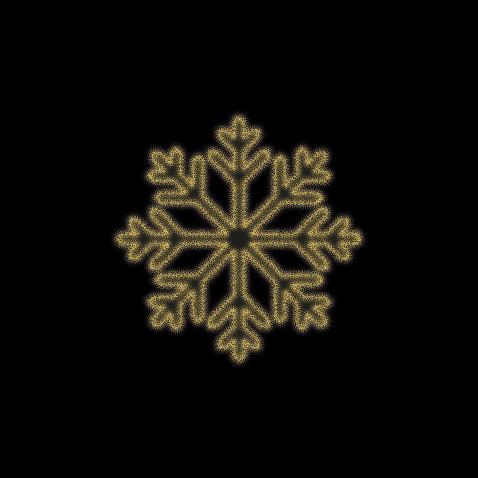 Christmas golden tree decoration of gold glitter shining sparkles on white transparent background. Vector glittering shine tree for Christmas or New Year design template