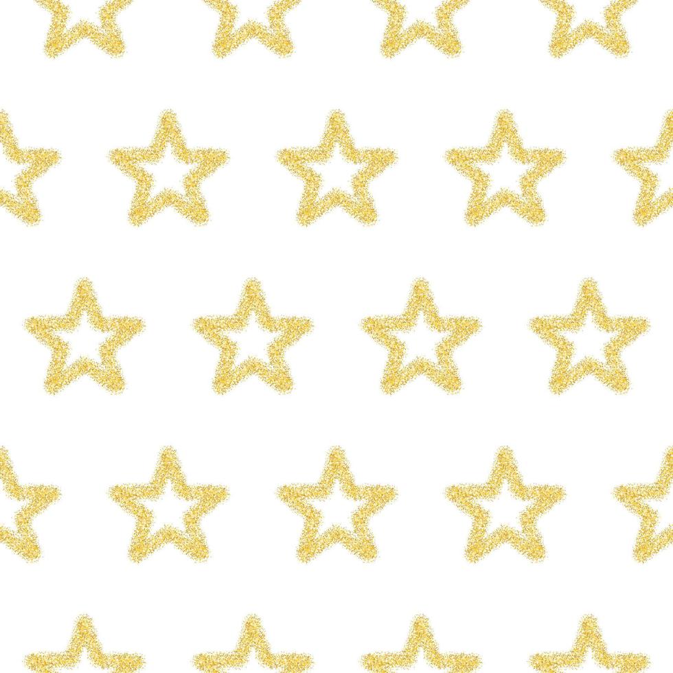 Gold stars on a white background. Seamless pattern vector