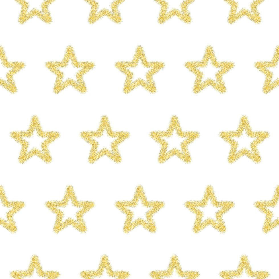 Gold stars on a white background. Seamless pattern vector