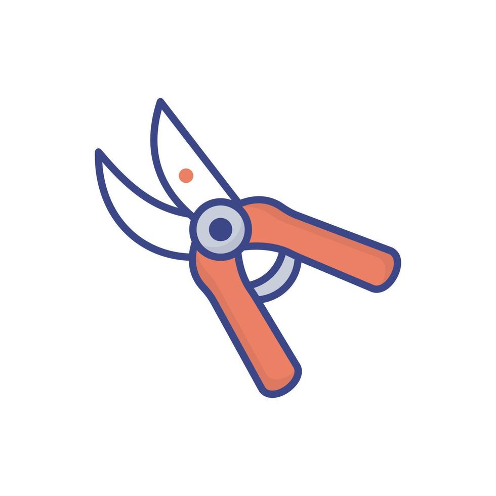 Pruning Shears vector filled outline icon style illustration. EPS 10 file