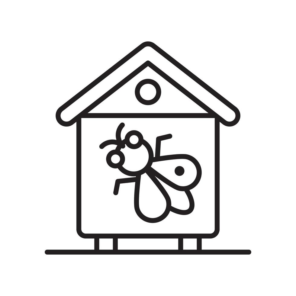 Bee Box vector outline icon style illustration. EPS 10 file