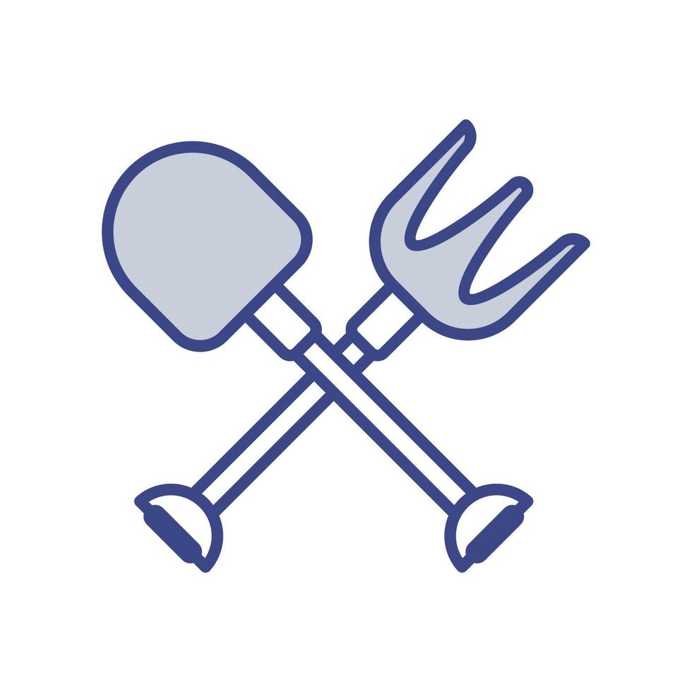 Hayfork vector filled outline icon style illustration. EPS 10 file