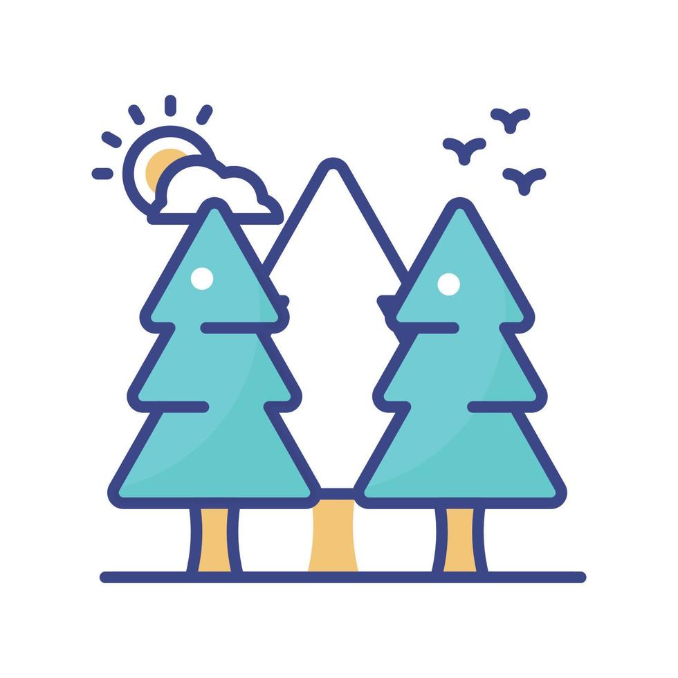 Forest vector filled outline icon style illustration. EPS 10 file