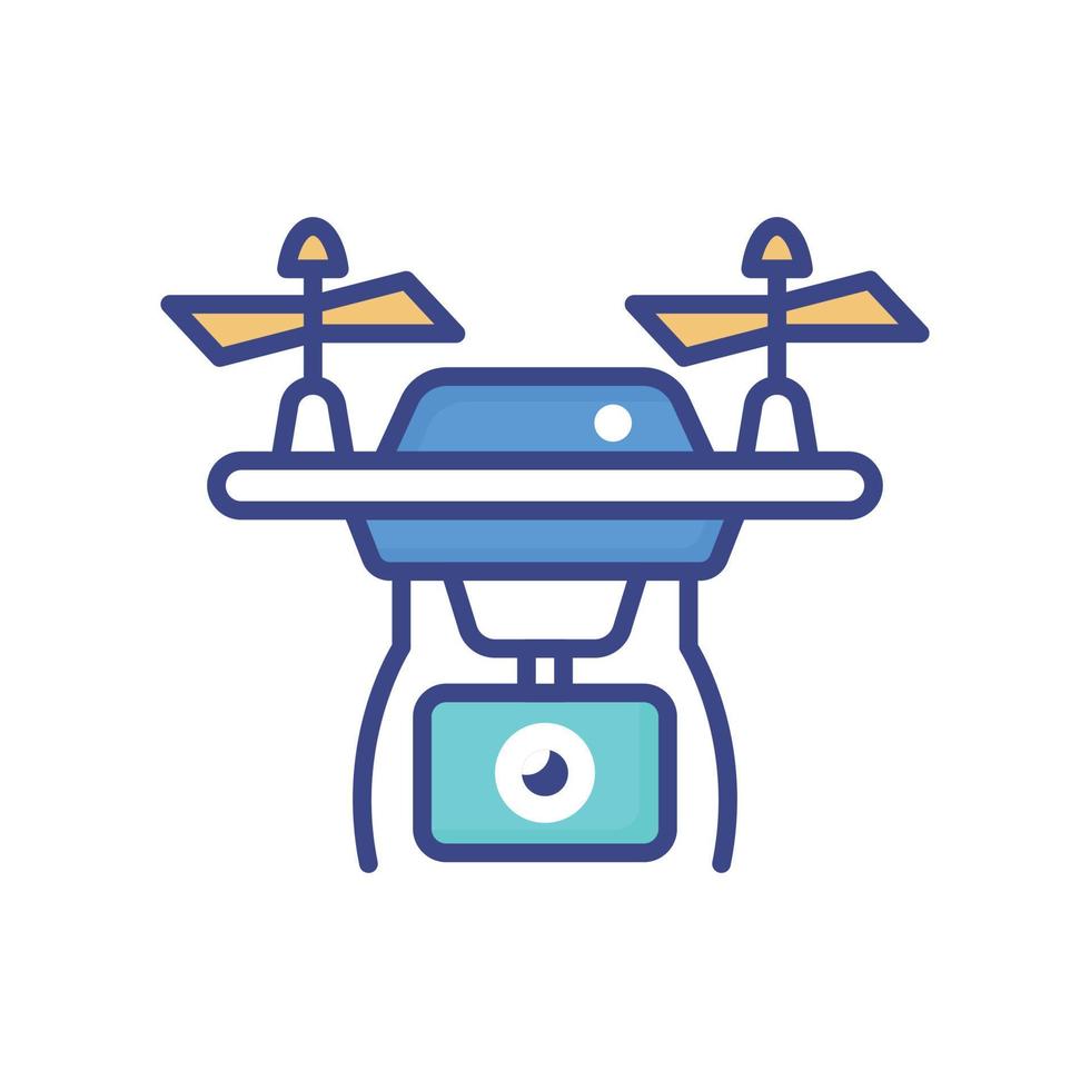 Drone vector filled outline icon style illustration. EPS 10 file