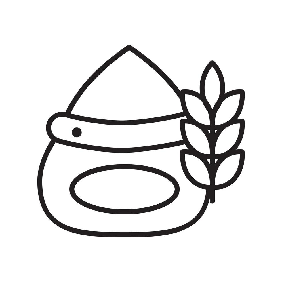 Flour vector outline icon style illustration. EPS 10 file