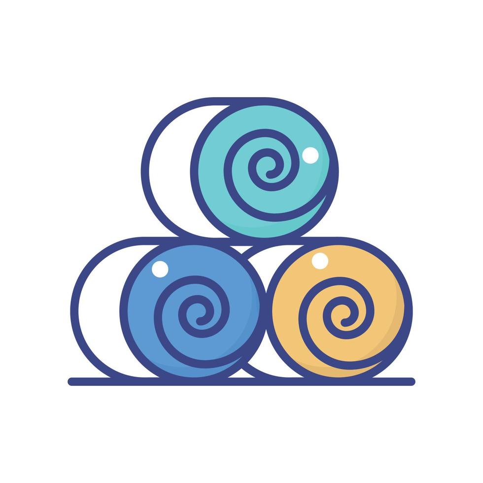 Hay Ball vector filled outline icon style illustration. EPS 10 file
