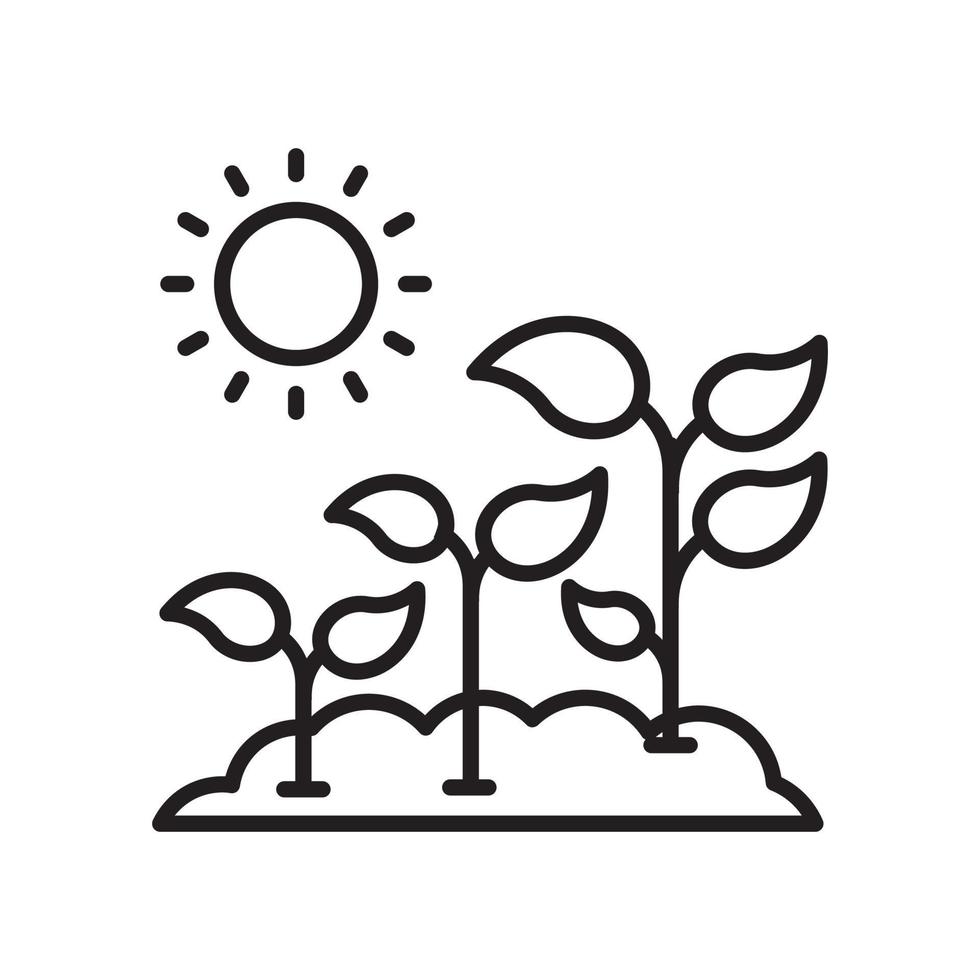 ilustración de estilo de icono de contorno de contorno de crecimiento de plantas. archivo eps 10 vector