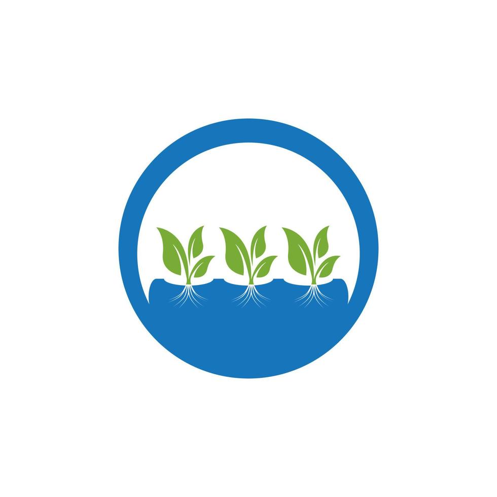 Hydroponic Logo Vector Template Illustration