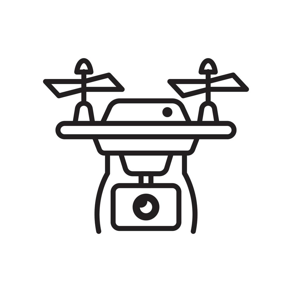 Drone vector outline icon style illustration. EPS 10 file