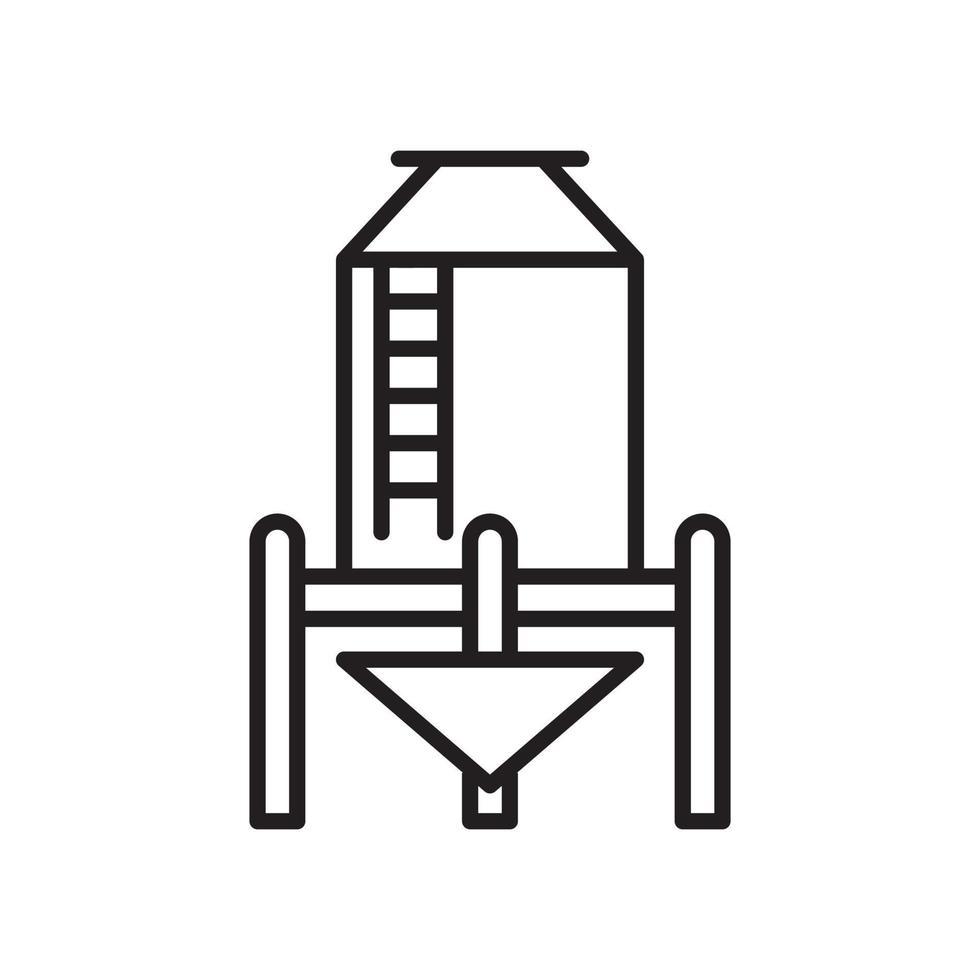 Wheat Silo vector outline icon style illustration. EPS 10 file