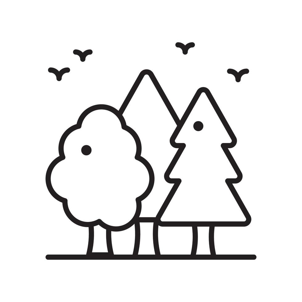 Tree vector outline icon style illustration. EPS 10 file