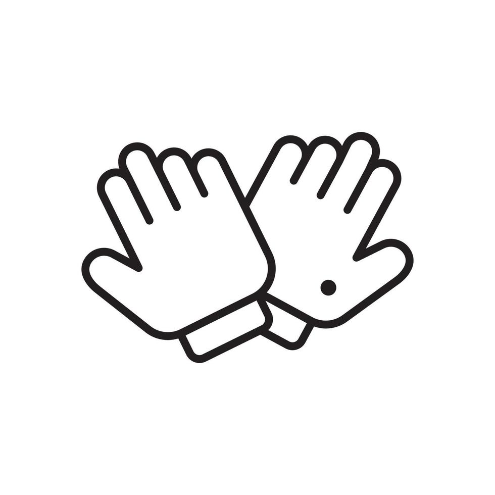 Gloves vector outline icon style illustration. EPS 10 file