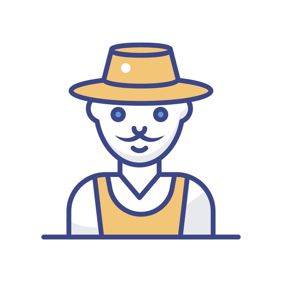 Farmer vector filled outline icon style illustration. EPS 10 file