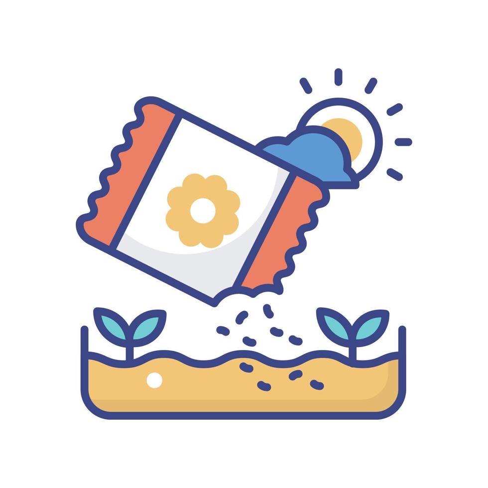 Seeding vector filled outline icon style illustration. EPS 10 file