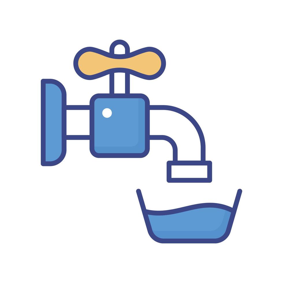 Water System vector filled outline icon style illustration. EPS 10 file