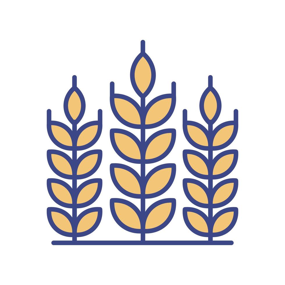 Wheat Burry vector filled outline icon style illustration. EPS 10 file