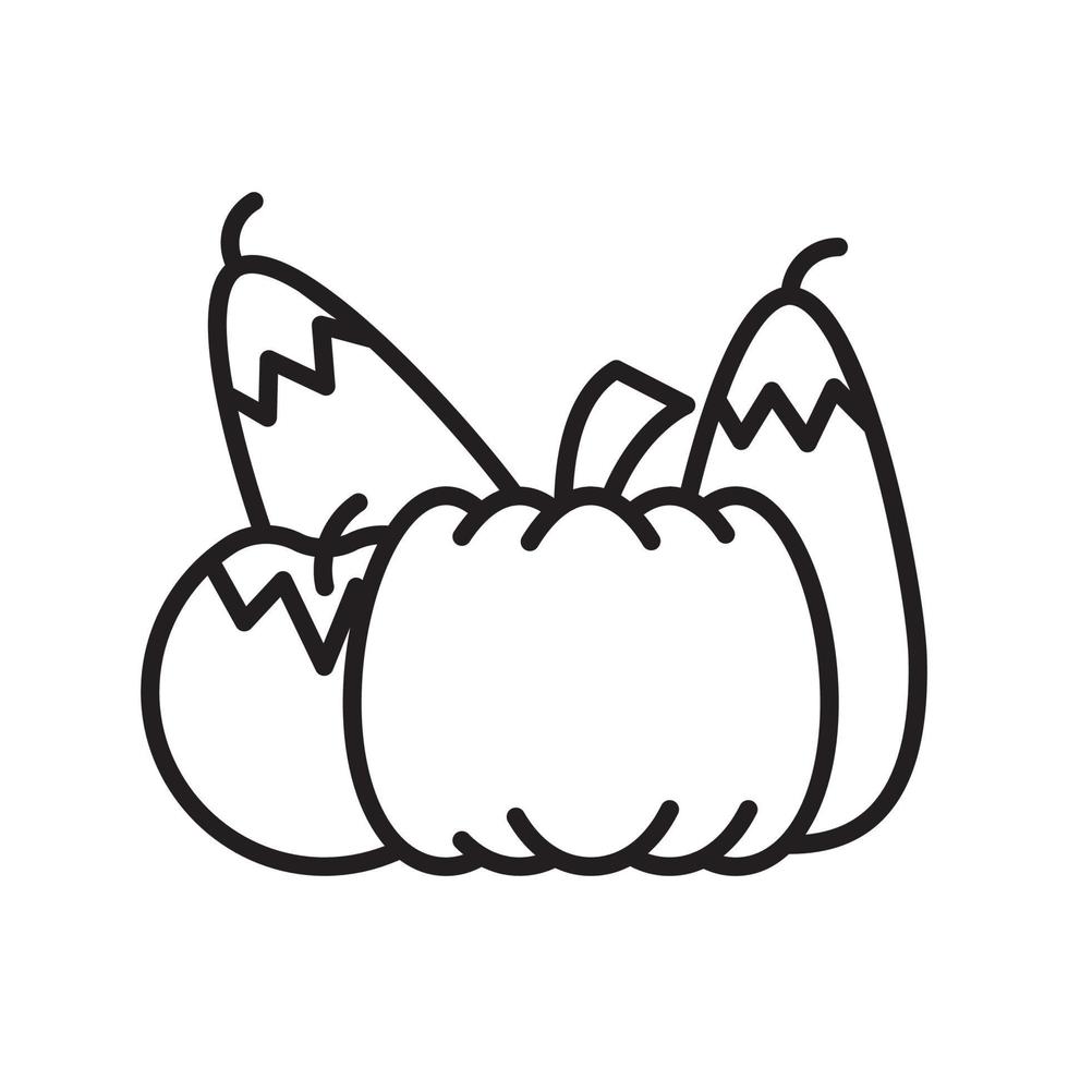 Vegetables vector outline icon style illustration. EPS 10 file