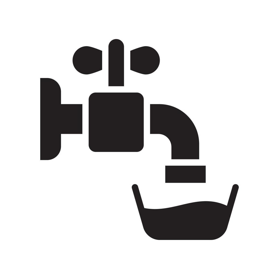 Water System vector Solid icon style illustration. EPS 10 file