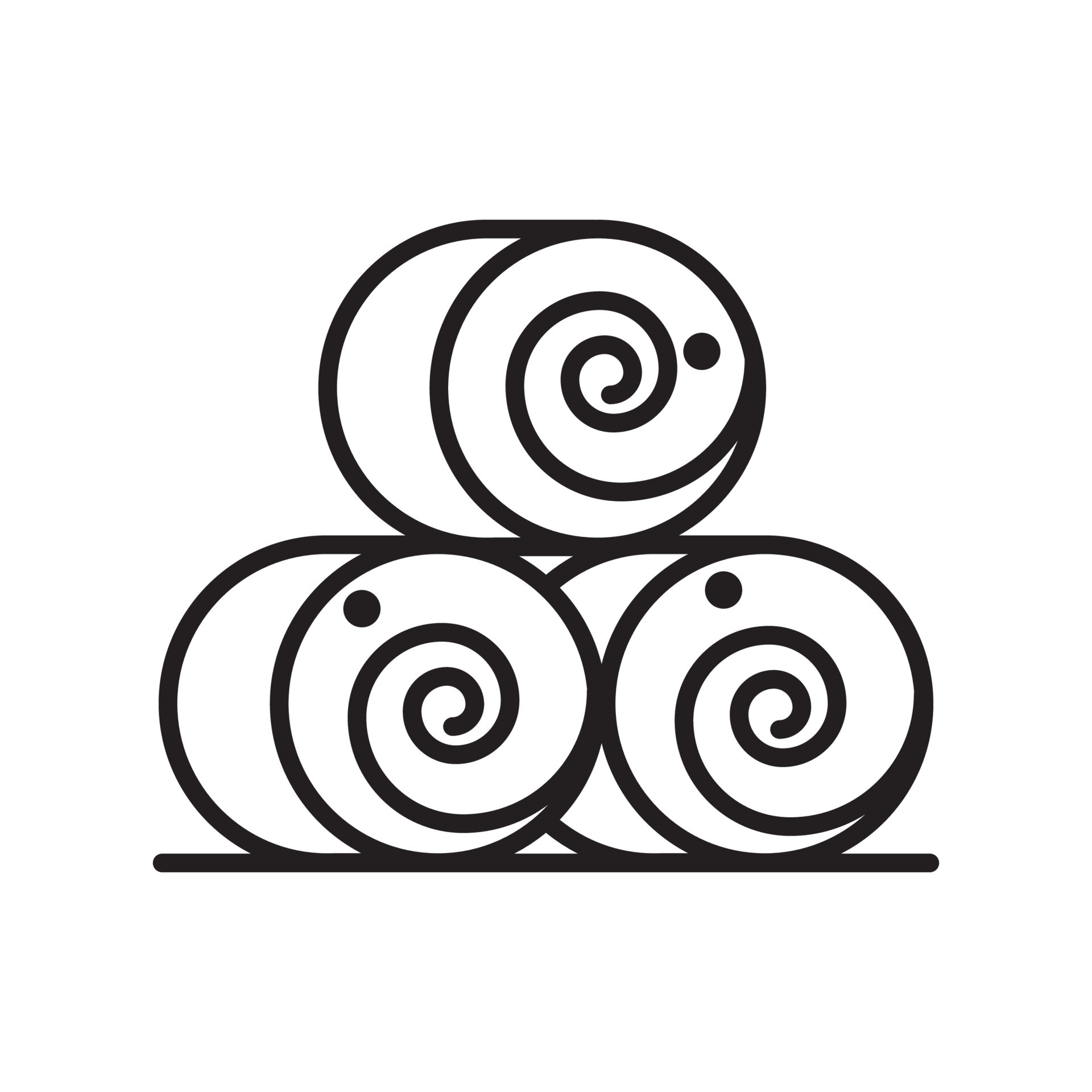 Hay Ball vector outline icon style illustration. EPS 10 file 16081340