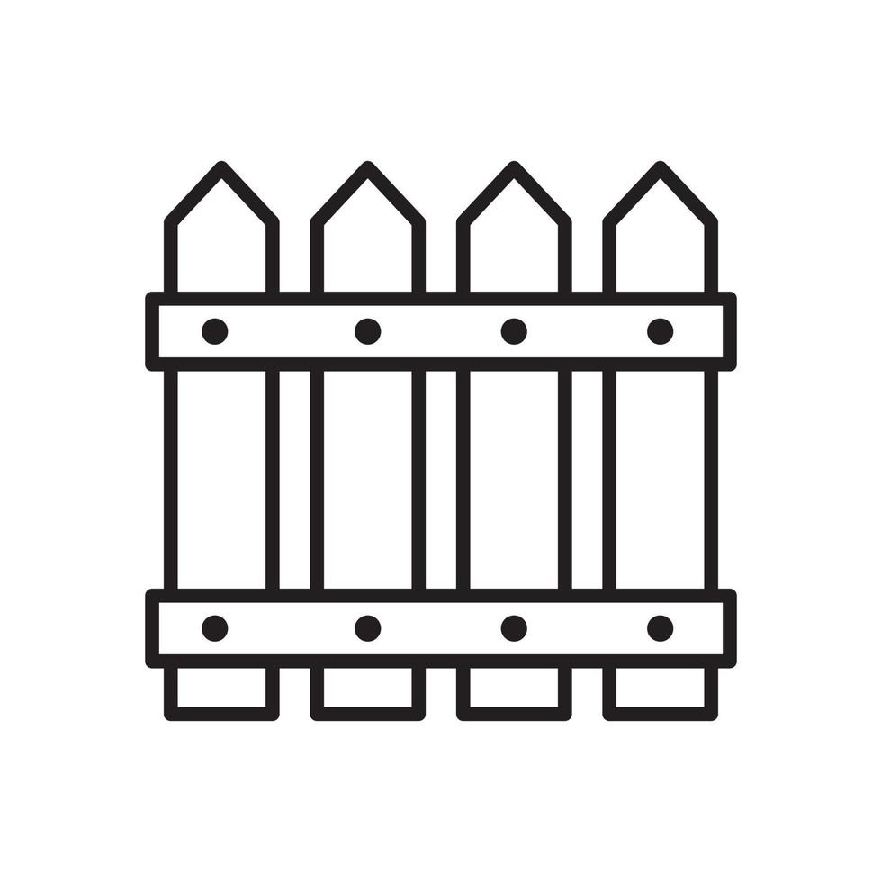Farm Fence vector outline icon style illustration. EPS 10 file