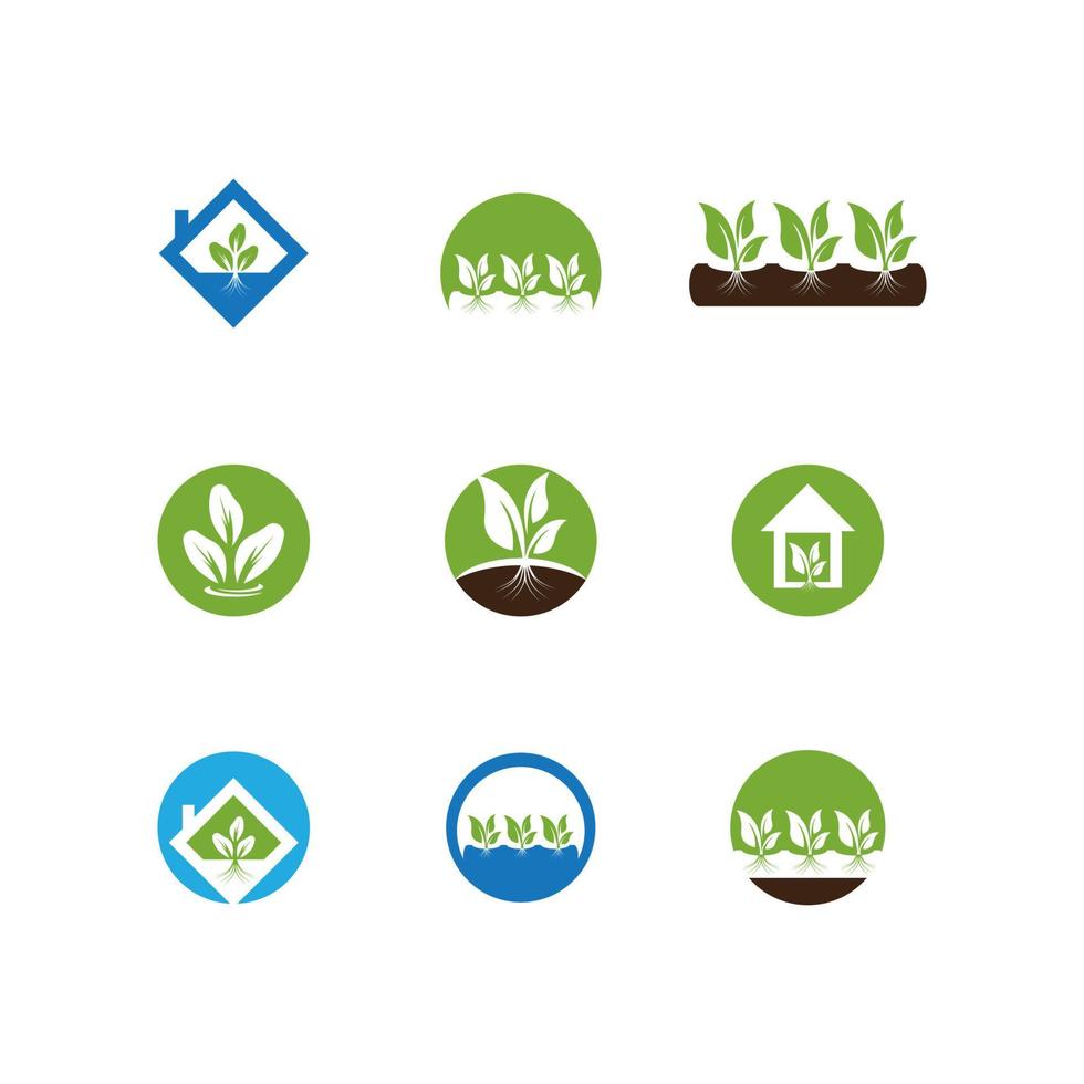 Hydroponic Logo Vector Template Illustration